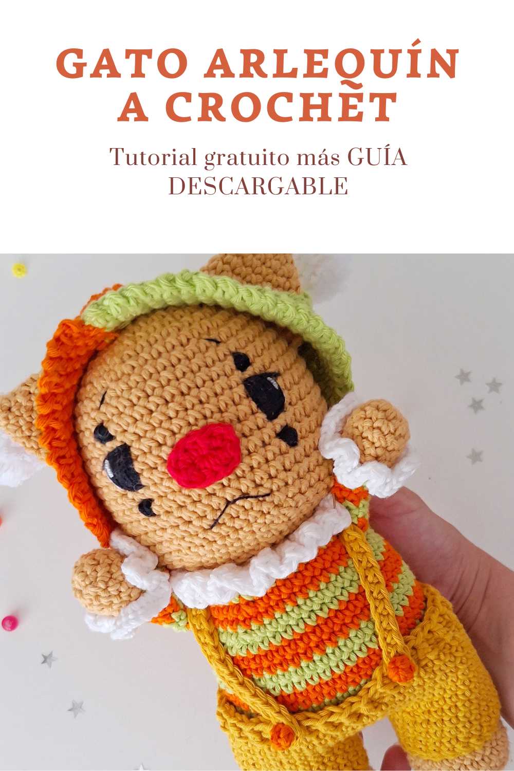 TUTORIAL GRATUITO: Gato Arlequín (a crochet) paso a paso en Español