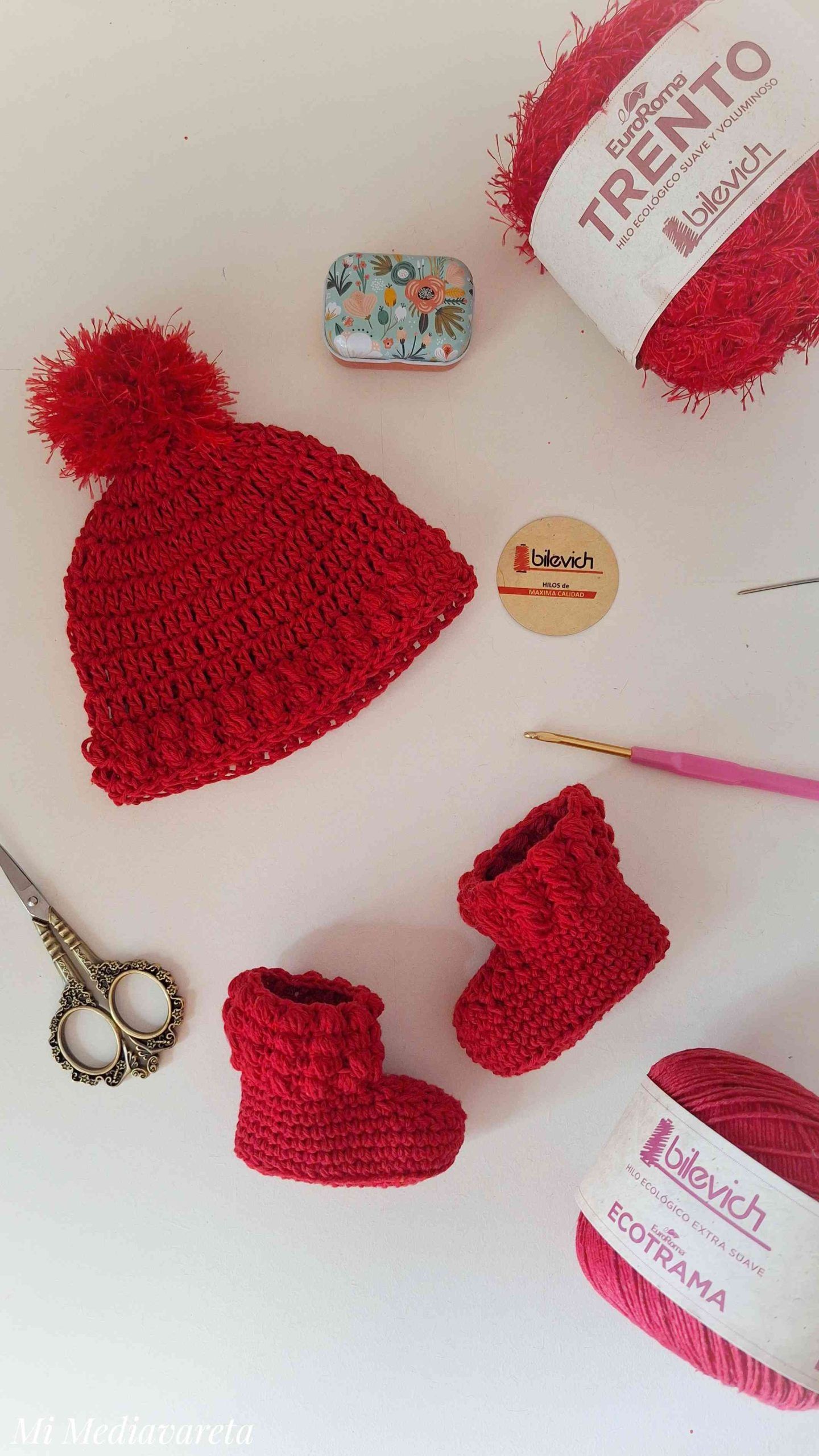Botitas + Gorrito a crochet