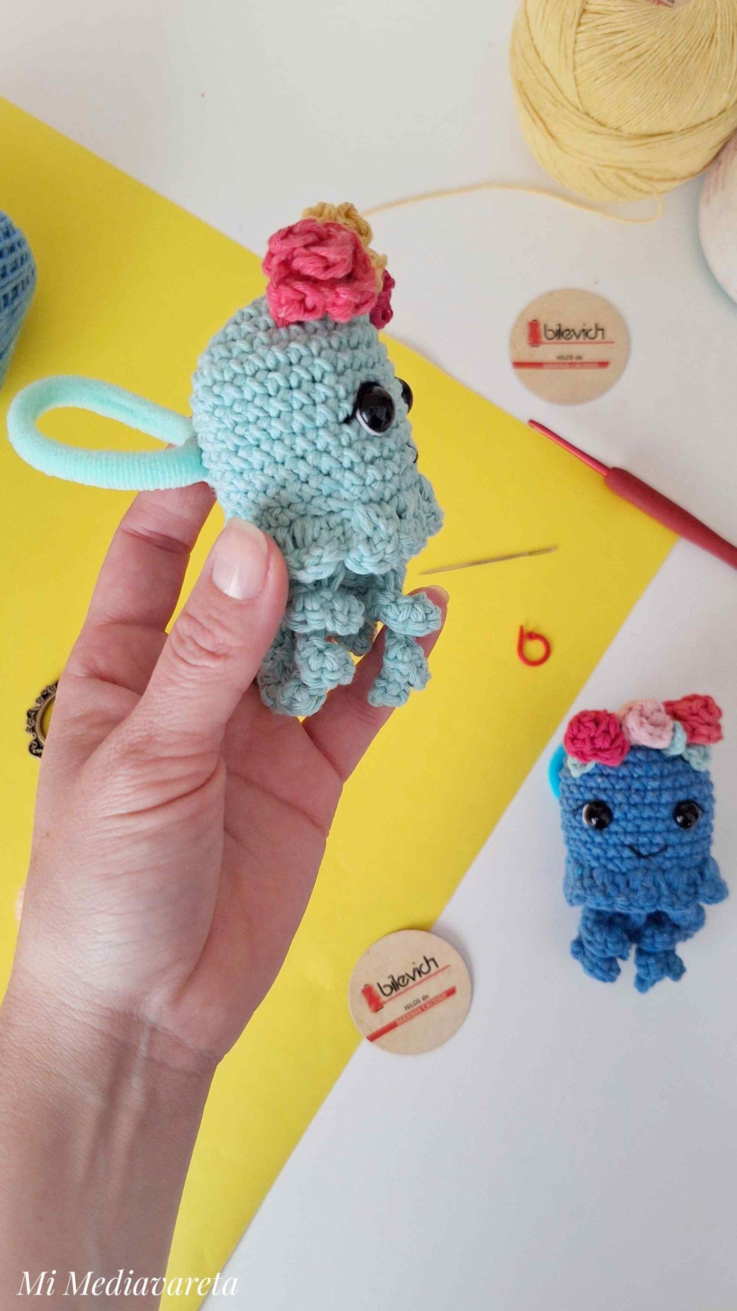Cómo tejer una SCRUNCHIE de PULPO/MEDUSA versión FRIDA a CROCHET- Incluye video paso a paso