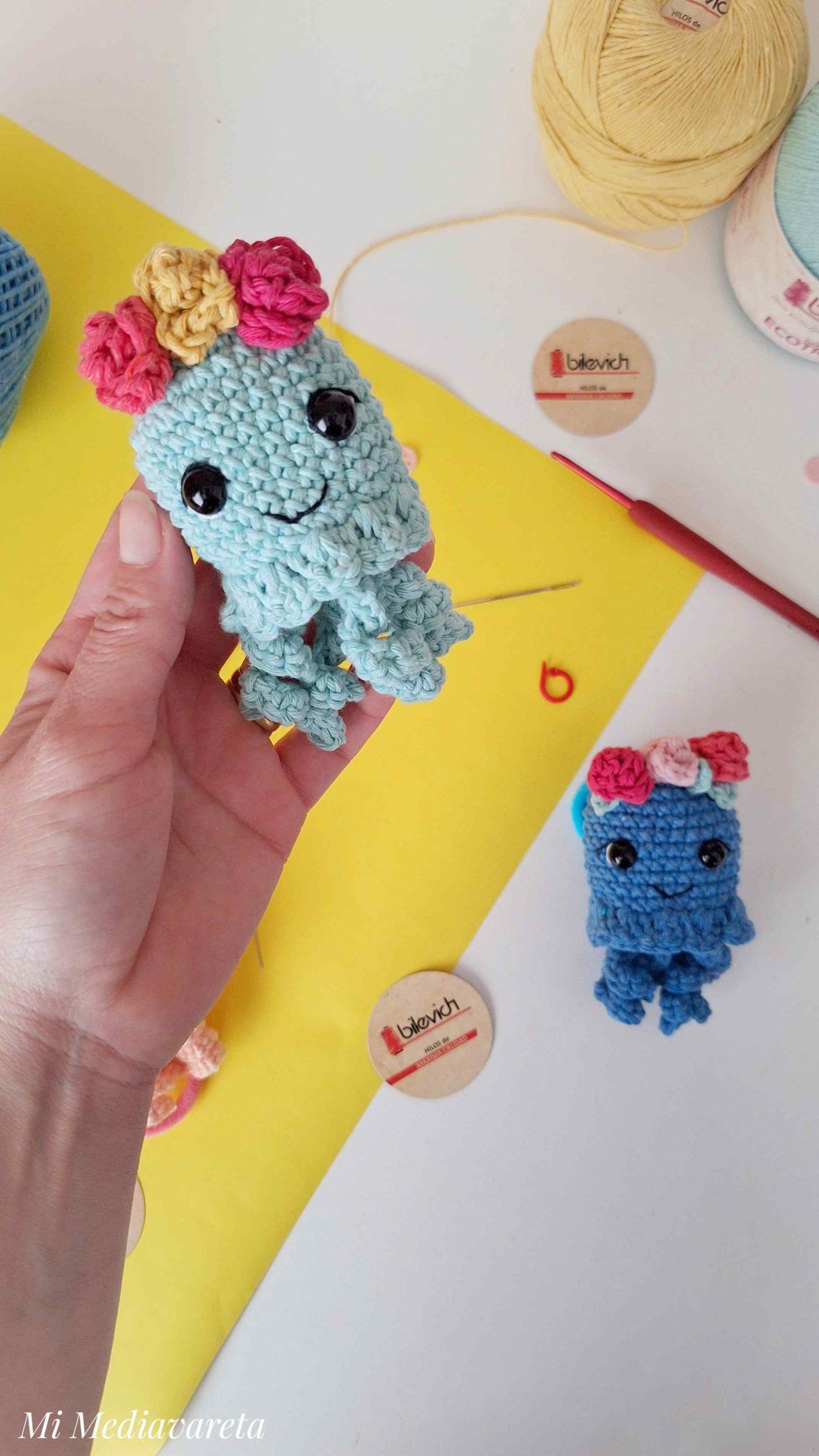 Cómo tejer una SCRUNCHIE de PULPO/MEDUSA versión FRIDA a CROCHET- Incluye video paso a paso
