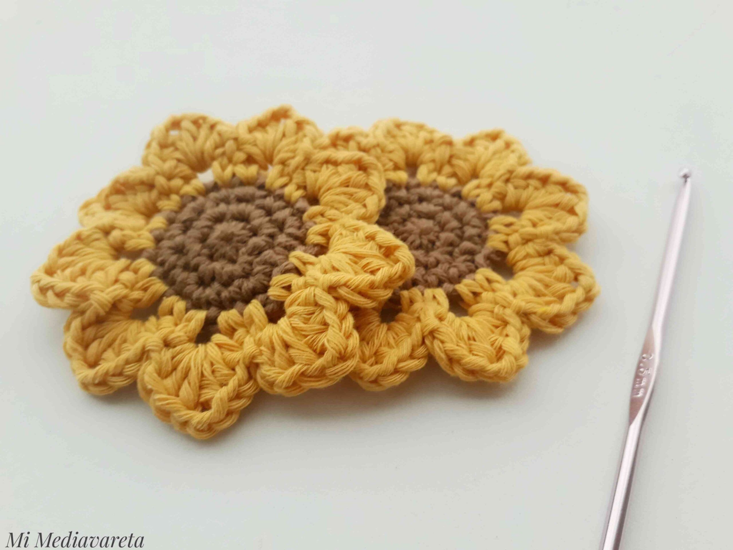 cómo hacer un girasol crochet