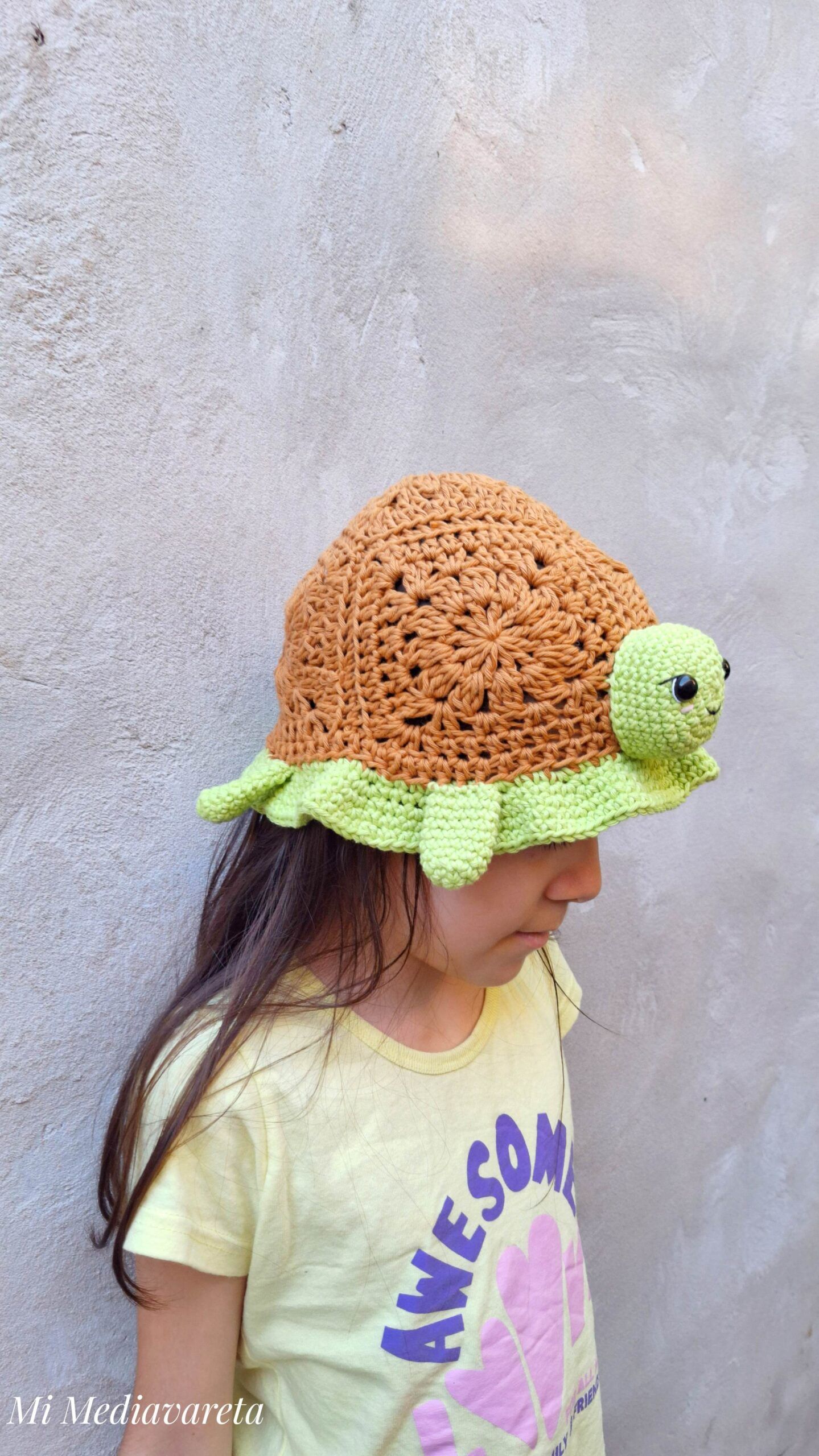 Gorro Piluso: Sombrero Piluso Tortuga a crochet con Grannys- UNISEX