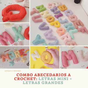 COMBO ESPECIAL: Abecedario de Mini Letras + Letras Grandes a Crochet + Números