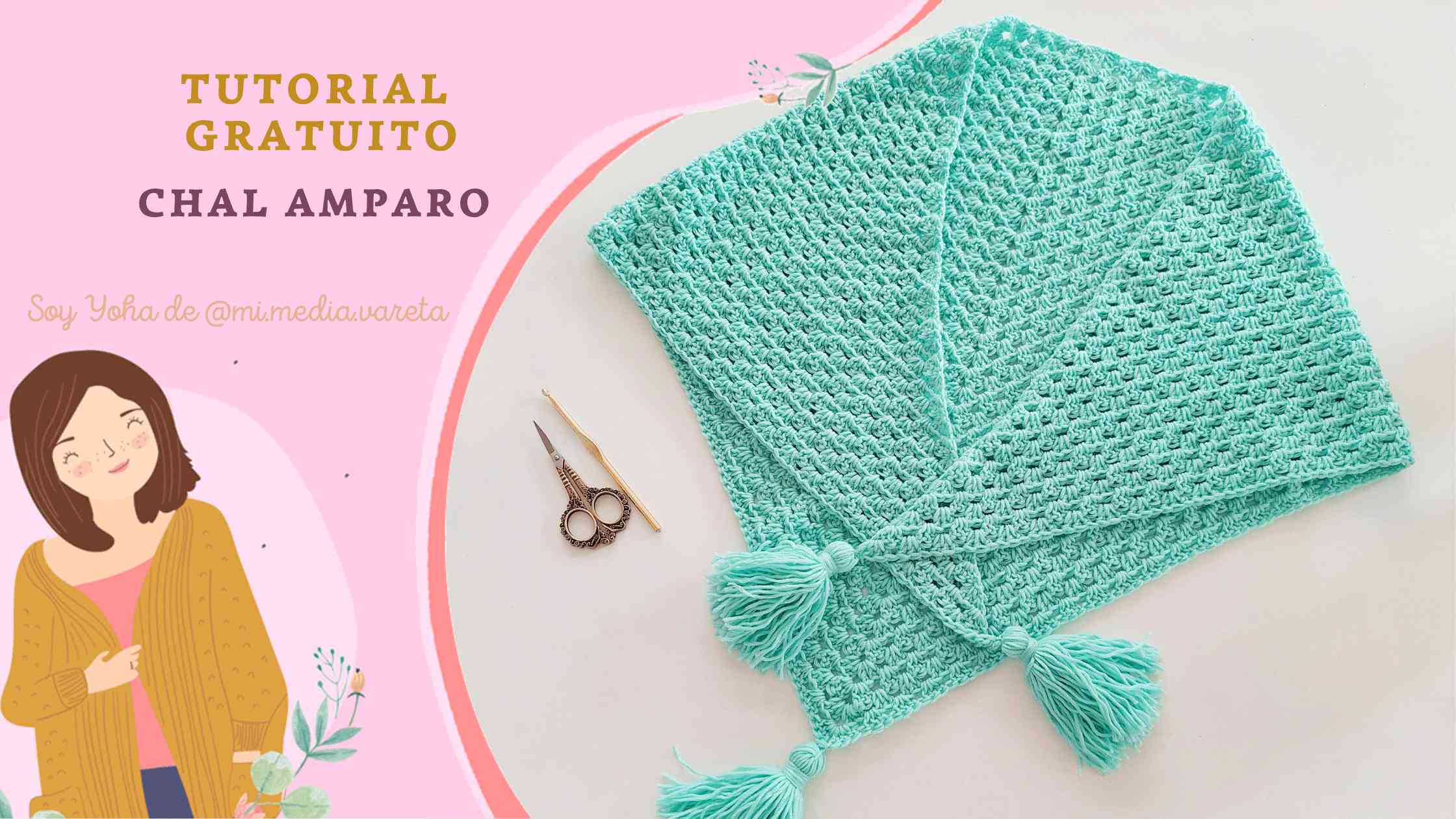 TUTORIAL GRATUITO: Chal Amparo – Chal triangular granny a crochet