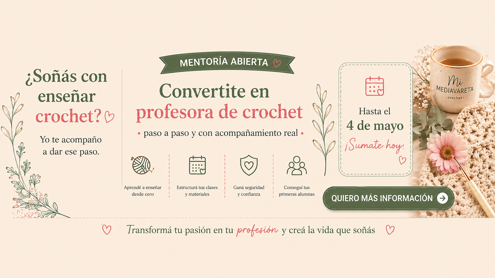 Convertirse en profesora de crochet